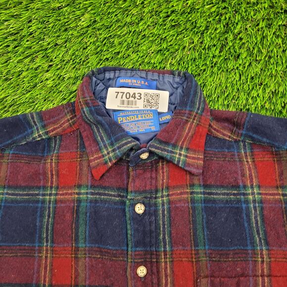 Vintage Pendleton Wool Plaid Shirt Medium 21x27 Elbow-Patch USA - Picture 9 of 11